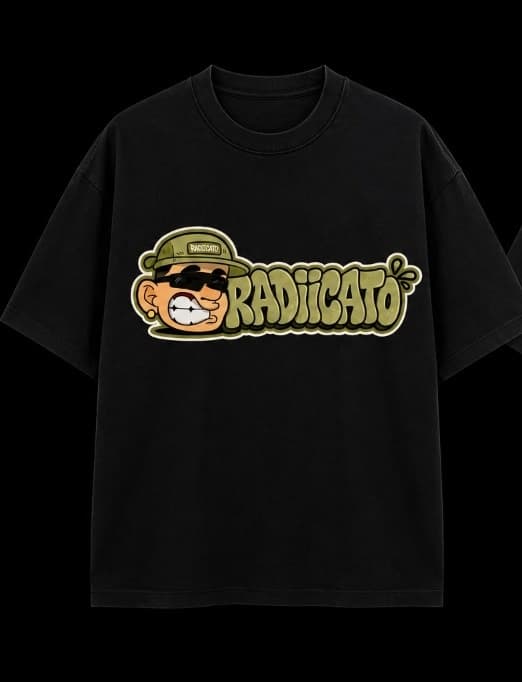 Radiicato We Are Who We Are Boxy Tee Front with Mascot and Graffiti
